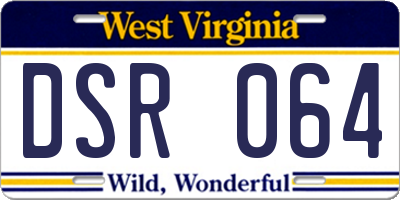 WV license plate DSR064