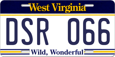 WV license plate DSR066