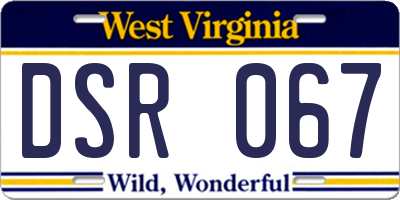 WV license plate DSR067
