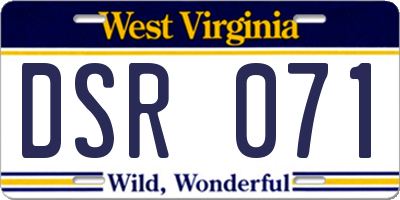 WV license plate DSR071