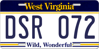 WV license plate DSR072