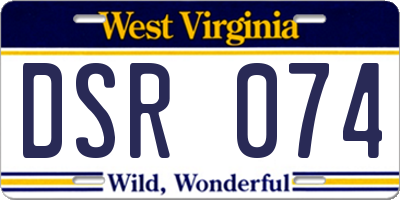 WV license plate DSR074