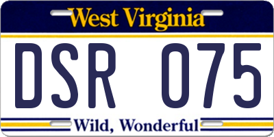 WV license plate DSR075