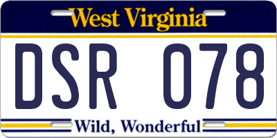 WV license plate DSR078
