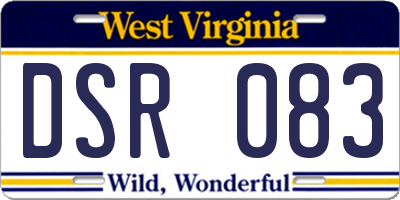 WV license plate DSR083