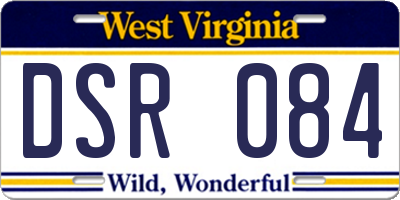 WV license plate DSR084
