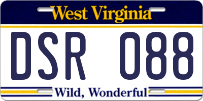 WV license plate DSR088