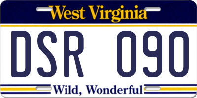 WV license plate DSR090