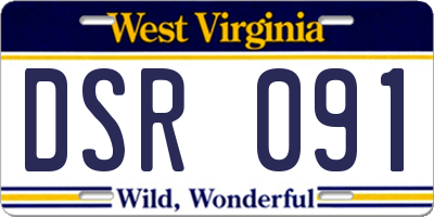 WV license plate DSR091