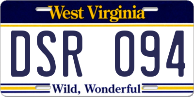 WV license plate DSR094