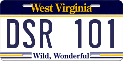 WV license plate DSR101