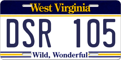 WV license plate DSR105