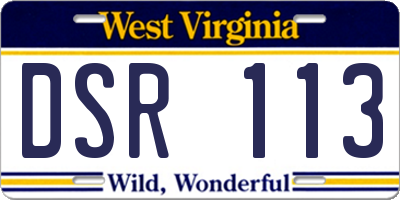 WV license plate DSR113