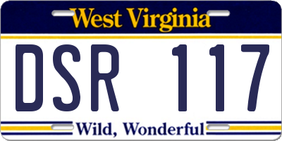 WV license plate DSR117