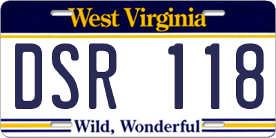 WV license plate DSR118