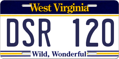 WV license plate DSR120
