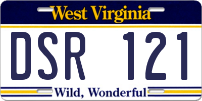 WV license plate DSR121