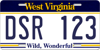 WV license plate DSR123