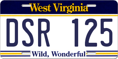 WV license plate DSR125