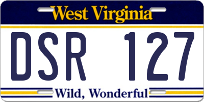 WV license plate DSR127