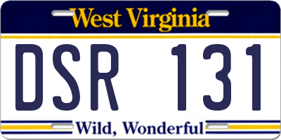 WV license plate DSR131