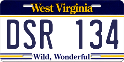 WV license plate DSR134