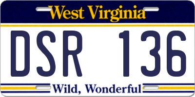 WV license plate DSR136