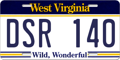 WV license plate DSR140