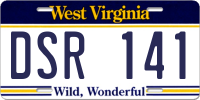 WV license plate DSR141