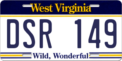 WV license plate DSR149