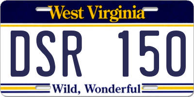 WV license plate DSR150