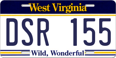 WV license plate DSR155