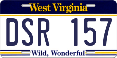 WV license plate DSR157