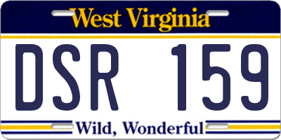 WV license plate DSR159