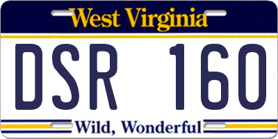 WV license plate DSR160