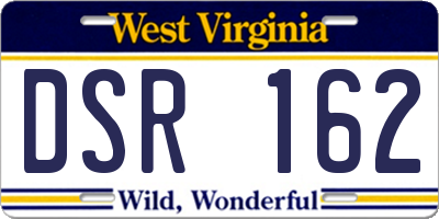 WV license plate DSR162