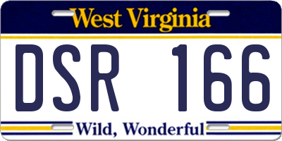 WV license plate DSR166