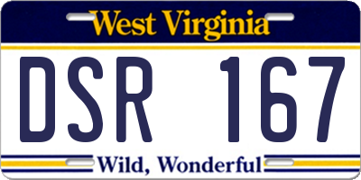 WV license plate DSR167