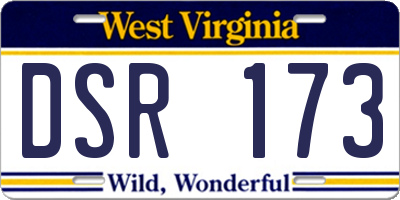 WV license plate DSR173
