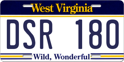 WV license plate DSR180