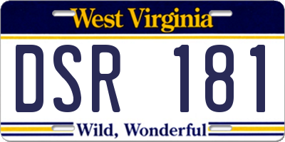 WV license plate DSR181