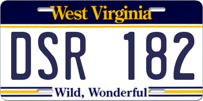 WV license plate DSR182