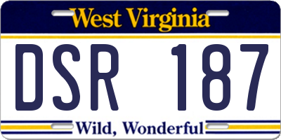 WV license plate DSR187