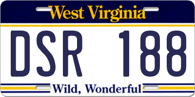 WV license plate DSR188