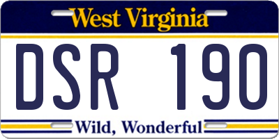 WV license plate DSR190