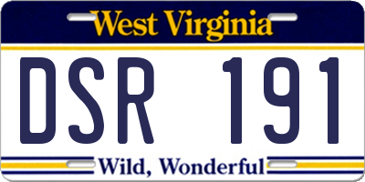 WV license plate DSR191