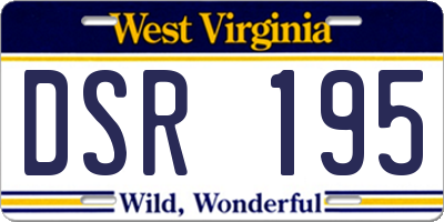 WV license plate DSR195