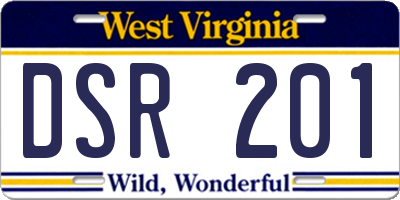 WV license plate DSR201