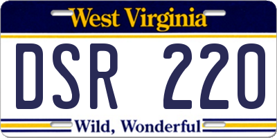 WV license plate DSR220