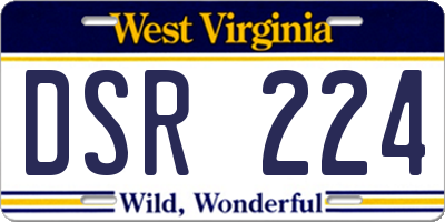 WV license plate DSR224